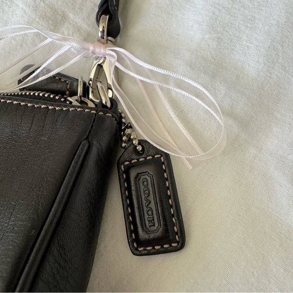 Vintage Y2K Coach Black Leather Coquette Mini Demi Baguette Shoulder Bag - Picture 2 of 6